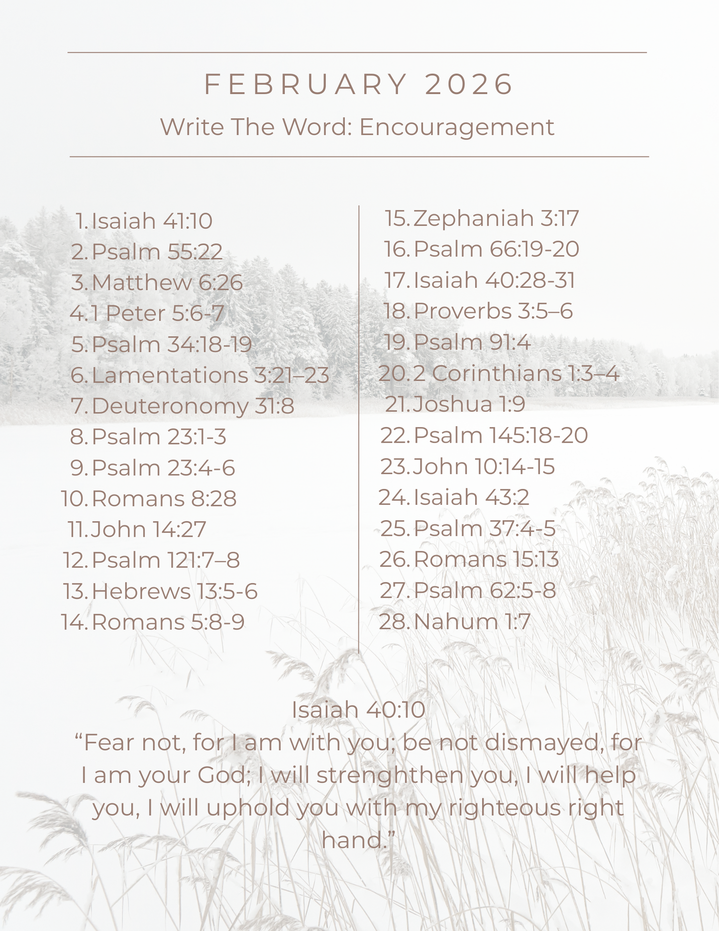 February 2026 Write the Word: Encouragement