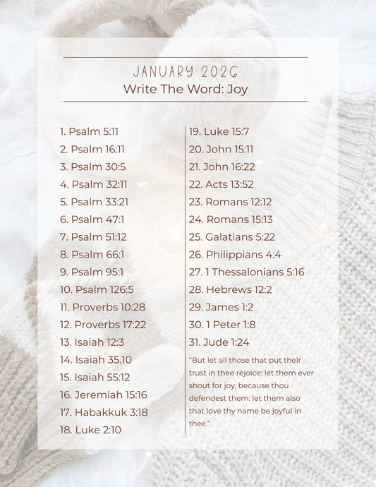 January 2026 Write the Word: Joy