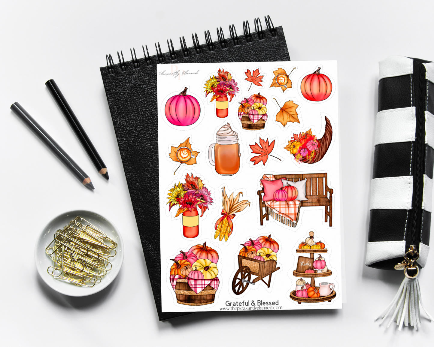 Grateful & Blessed Stickers